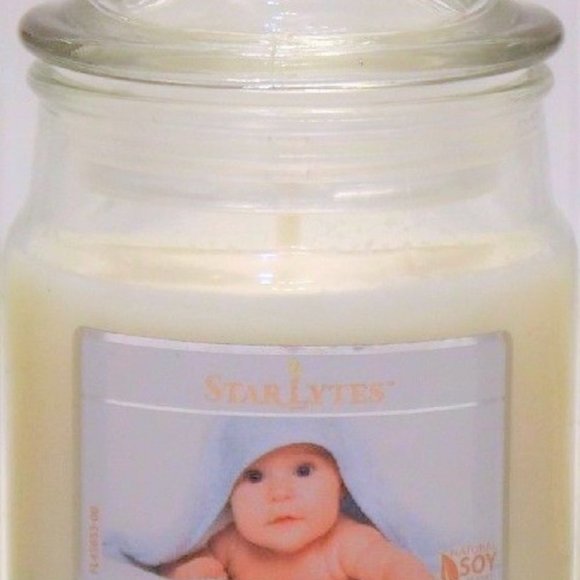 NEW! StarLytes Newborn BABY POWDER Natural Shower gift Nursery Jar one wick 3 oz - Picture 3 of 6